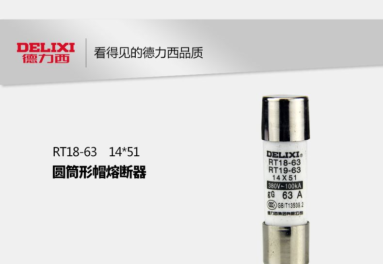 德力西RT18-63(RT19-63)熔斷器Φ14*51 額定電流2A-63A保險絲 熔斷體 熔芯 正宗德力西熔斷器