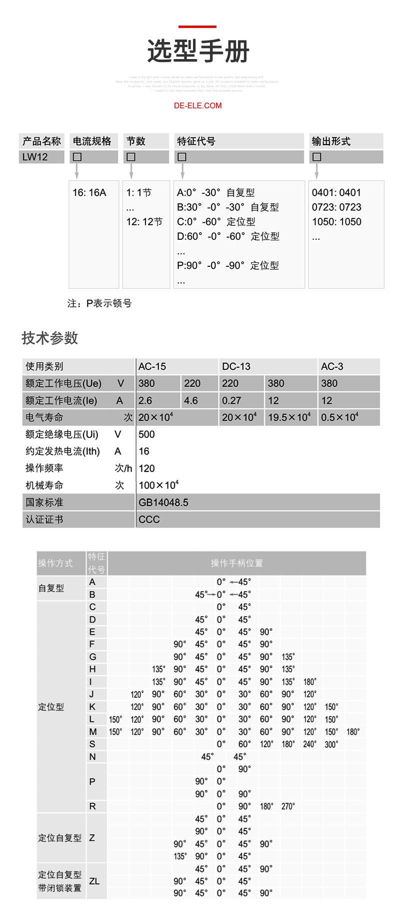 德力西LW12-16萬(wàn)能轉(zhuǎn)換開關(guān) LW12-16YH3/3 LW12-16D0724/3 可定制 需要?jiǎng)e的規(guī)格請(qǐng)聯(lián)系客服