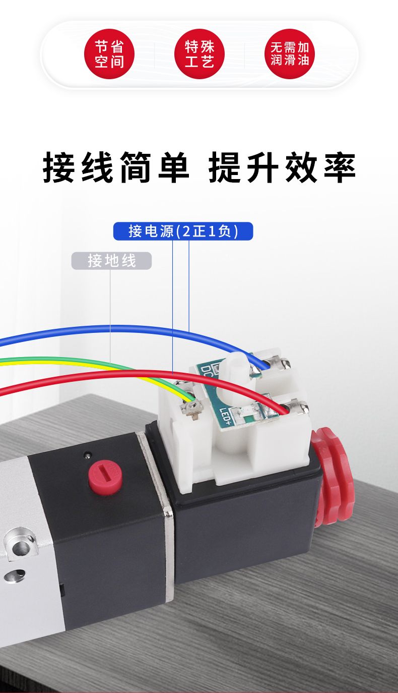 德力西3V210-08二位三通電磁閥 換向閥 常閉型 電磁換向閥 電控?fù)Q向閥 仿亞德客款